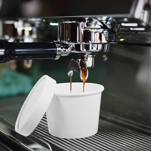 VANZACK Disposable Travel Coffee Cups with Lids, 10 Pack 240ml White Paper — view 6