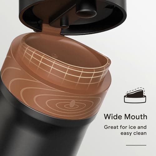 Gsycle Travel Coffee Tumbler, 320ml 4 Layer Filter Mesh Thermo for Hot Drinks Insulated Coffee Mug with Lid for Home or Outdoor Camping — view 5