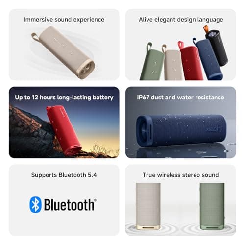 XIAOMI Sound Outdoor Portable Bluetooth Speaker, 30W Powerful Stereo Sound, 12 Hours Playtime, IP67 Waterproof and Dustproof, TWS Pairing, Wireless, Outdoor and Travel - Red — view 3