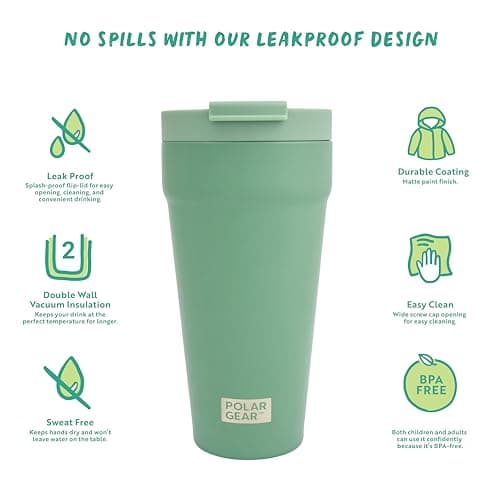 Polar Gear 470ml Coffee Cup Travel Mug, Insulated Coffee Cup w/Closure Lid — view 3