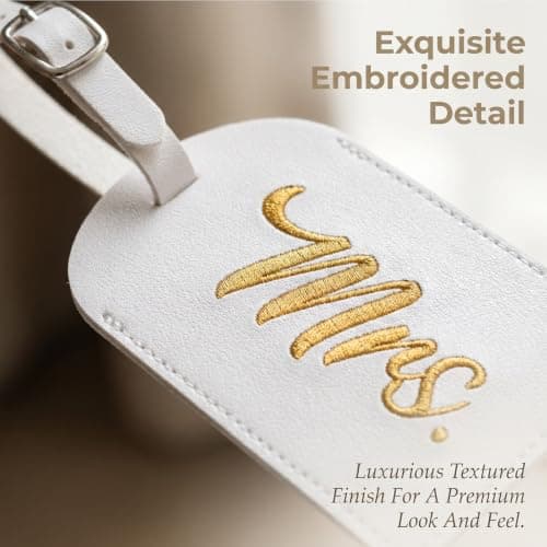 RAHHLIZS Mr and Mrs Luggage Tags Set of 2, Bride and Groom Gifts — view 5
