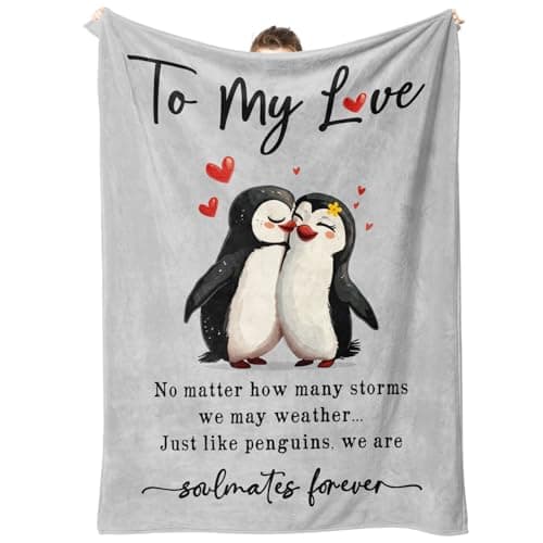 Niyewsor Anniversary Couple Gifts for Him Her, Wedding Gifts for Boyfriends Girlfriend, I Love You Gifts Blanket, Romantic Birthday Present Gifts for Wife, Husband 60" × 50"
