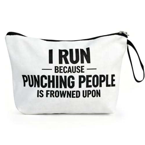 LCOLYDM Funny Running Gifts for Women, Marathon Runner Makeup Bag, 1 Piece