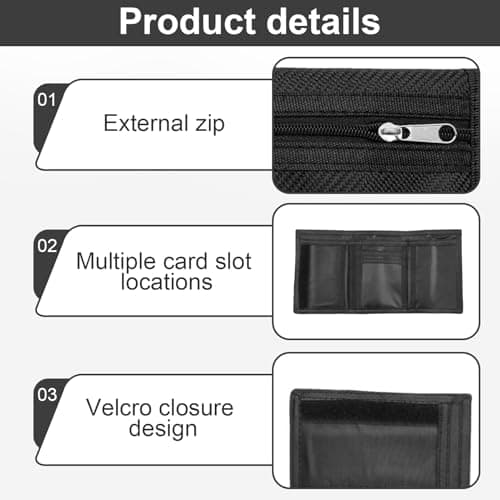 Slim Wallet for Men UK Trifold, RFID Blocking Travel Wallet, Secure Credit Card Holder, Compact Travel Small Coin Purse with Carbon Fiber, Sports Purse with Zipper for Travel Fathers Boyfriends Gift — view 3