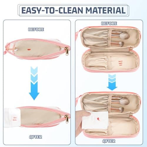 Aucuu Travel Makeup Bag, Transparent Cosmetic Bag, Waterproof Toiletry Bags, TSA Approved Toiletry Bags, Make Up Organizer for Toiletries Accessories, Brushes, for Women Girls — view 5