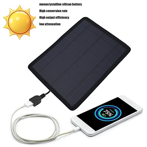 TOUISEDGI Solar Panel, Solar Panel 5.3W 6V USB Output Low Attenuation Camouflage Monocrystalline Solar Battery Charger for Outdoor Travel — view 4