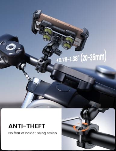 Lamicall Motorbike Phone Holder, [Anti-Theft] Motorcycle Phone Mount Green — view 4