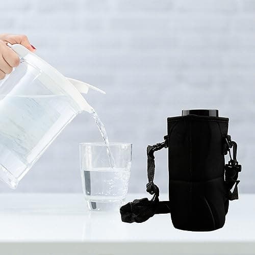 GLADFRESIT Bottle Cage -Pouch Neoprene Carrier Cover Bag with Shoulder Strap - Water Bottle Holder for Daily Walking, Hiking, and Other Outdoor Activities — view 4