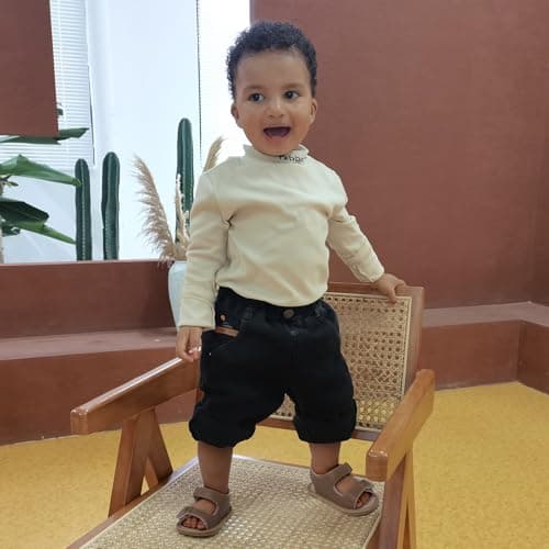 LACOFIA Baby Boys Summer Sandals First Walking Shoes Khaki 6-12 Months — view 2