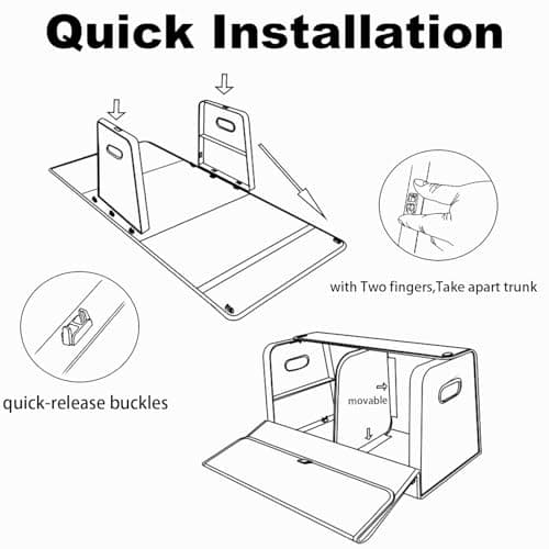 GMQ Car Trunk Organizer for SUV,Car Organizers for Car and Extra Large,Magnetic Lid with Collapsible Storage, Large Capacity for SUV, Truck, MPV (L-21.5×13×12.5 IN) — view 6