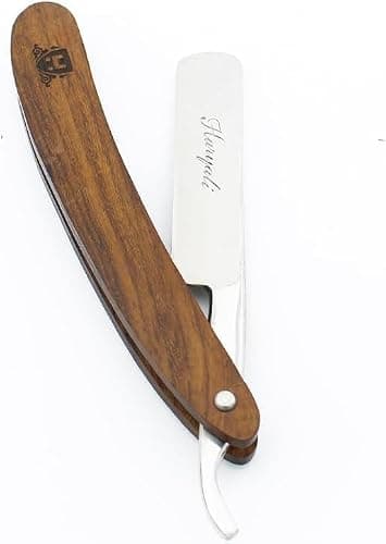 Haryali London, 6Pcs Wooden Straight Razor Shaving Kit for Men – Complete Wet Shaving Set with Leather Strop, Shaving Brush, Shaving Soap, Shaving Bowl & Honing Paste – Mens Grooming Gift Set — view 4