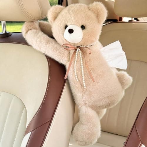 Tissue Holder For Car | Plush Cute Space-Saving Animal Storage Organizer — view 6
