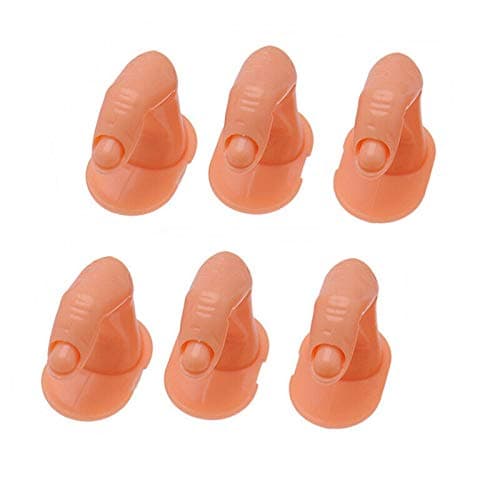6 x False Nail Art Practice Training Fingers + FREE GIFT Manicure Nail Tips Polish Designing Display Model Nail Art Beginer Practice Training Tool Manicure Display Tip With Nail