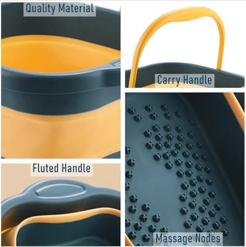 Foldable Foot Spa Bath Massager with Handle, Collapsible Foot Soak Tub, Portable Pedicure Bucket for Home Use, Soothe Tired Feet, Improve Circulation, Ideal Gift for Parents, — view 4