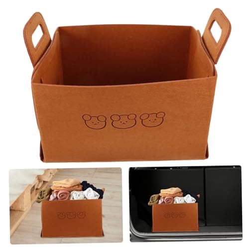 Cabilock Car Trunk Storage Organizer Tote Bag Large Brown Felt — view 3