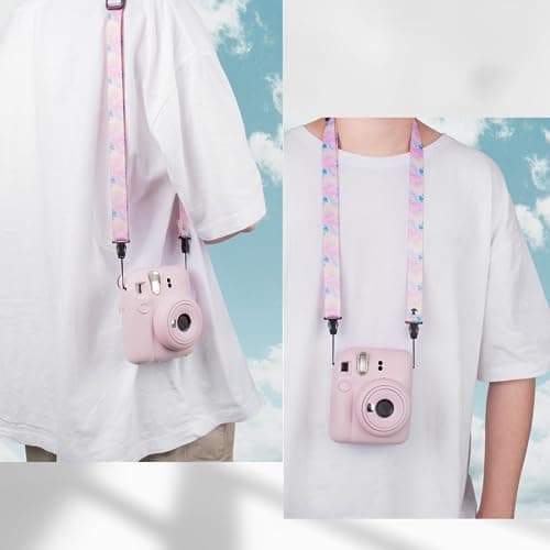 VOVMOEYA Camera Strap, Neck Strap, Lanyard Compatible With Fujifilm Instax Mini Sony ZV-E10 ZV-1 ZV-1F Vlogging Canon R50 M50 Nikon DSLR - Pink — view 4