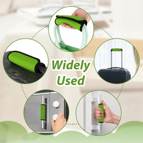 2 Pack Luggage Handle Wraps for Suitcase, Bright Color Comfort Soft Handle Covers Suitcase Luggage Handle Wrap Luggage Tag Wraps Travel Accessories (Grass Green) — view 5
