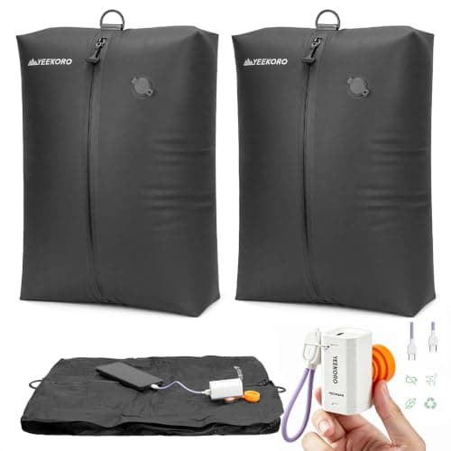 YEEKORO Vacuum Bag for Travel, Professional Vacuum Compression Bags, IPX8 Waterproof Reusable Anti Tear Space Saver Vacuum Storage Bags with Pump for Suitcase Luggage Travel