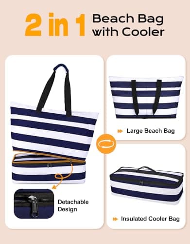 CIRYCASE Beach Bag with Cooler, 54L Extra Large Beach Bags for Women — view 3
