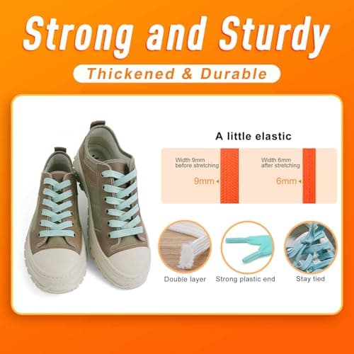 VSUDO 55 Inches Mint Green Fine Weave Flat Shoe Lace for Sneaker, 5/16” Width Flat Sneaker Shoestring, Flat Sneaker Shoelace, Flat Shoe String for Running Athletic Shoes (1 Pair-Mint Green-140CM) — view 3
