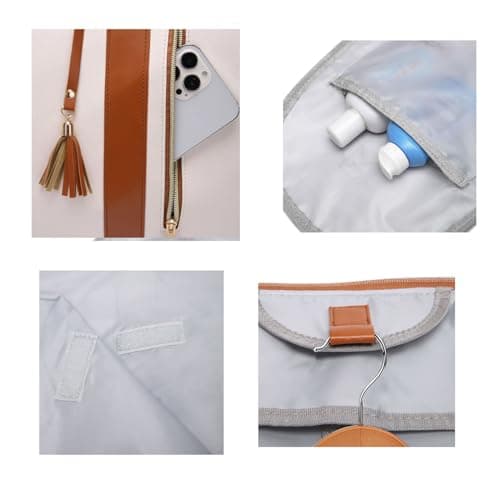 Guboxin Luhxe Travel Bag Garment Bag, Travel Bsg Foldable Clothing Bag, Tashlo Carry Bag, Tashlo Travel Bag, Foldable Bags For Travel, Travel Duffle Bag That Unfolds To Hang Clothes (Beige) — view 3