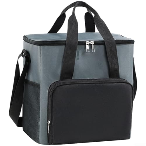 Premium Insulated Picnic Bag, 17L Spacious Cooler Tote with Aluminum Foil Lining, 600D Oxford Lunch Carrier for Family Outings Road Trips Fishing Camping(Brown) — view 2