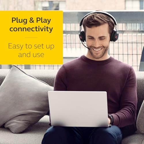 Jabra Evolve2 65 Wireless PC Headset – Noise Cancelling Microsoft Teams Certified Stereo Headphones With Long-Lasting Battery – USB-A Bluetooth Adapter – Black — view 6