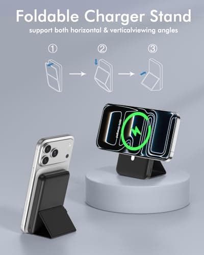 Podoru for Magsafe Power Bank 10000mAh Magnetic Portable Charger with Stand — view 4
