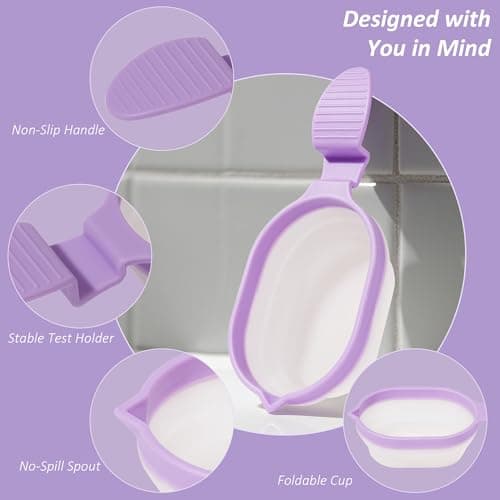 Ihaapsi Collapsible Pee Cup 2 Pack, with Test Rest, Non-Slip Handle — view 5