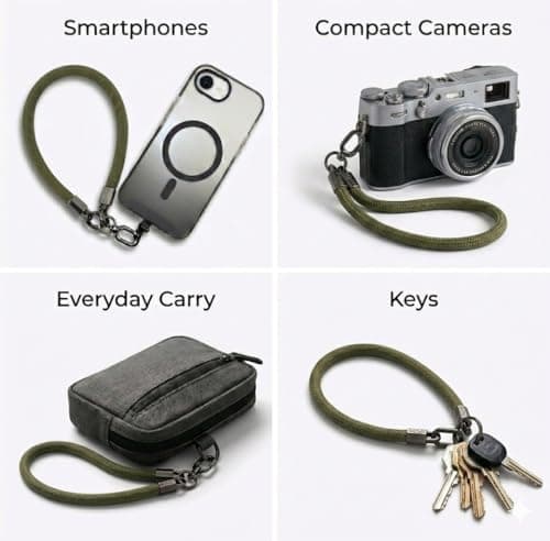 RATASK Wrist Lanyard Strap, Chunky Universal Mobile Phone Strap, Durable 10mm Rope Lanyard for Camera, Keys, Everyday Carry, Phone Charm Accessory, (Khaki) — view 5