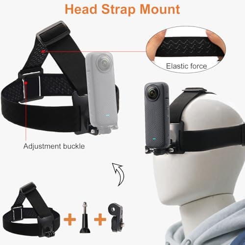 CAMKIX Accessories Kit Head & Backpack Mount Bundle Compatible with GoPro Hero 13/12/11/10/9/8/7/6/5, Insta360 - Head Strap Mount, Backpack Clip, 360° Rotating Wrist Strap, Adapters — view 5