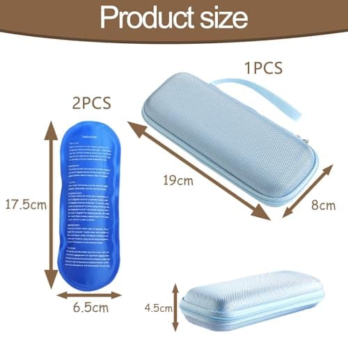 3Pcs Blue Cooler Travel Case Set, Portable Insulated Bag with 2 Ice Packs For Keeping For Used for Any Seasonal Short or Long Distance,Pen Cooler Travel Case Travelall Necessary Items for Go Out — view 2