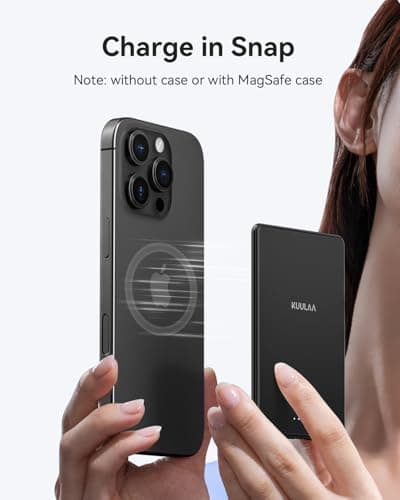 Kuulaa Ultra Slim Magsafe Power Bank, 5000 mAh Wireless Power Bank with Type C 20 W Output Powerbank, Quick Charging Function, 7.2 mm, Small Mini Power Bank for iPhone 15 Pro/15 Pro Max/15/14/13/12 — view 5
