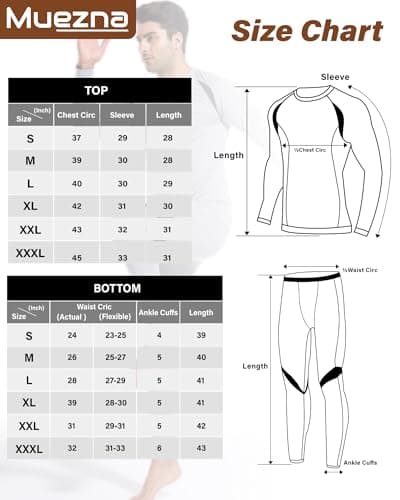 Muezna Men’s Long Johns Thermal Underwear Set, Top and Bottom Underwear Base Layer Soft Fleece Lined Camouflage — view 5