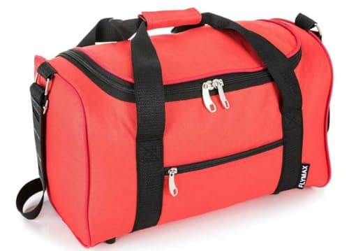 40x20x25 Ryanair Cabin Bag Lightweight Underseat Onboard Carry On Hand Luggage Flight Bag Holdall Duffle - Foldable 0.5kg 20L Red