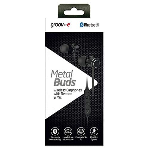 groov e Metal Buds - Wireless Earphones with Remote & Mic - Bluetooth Connectivity - Neckband Headphones with Ergonomic Design - USB Charging - 4hrs Audio Playback - Black — view 6