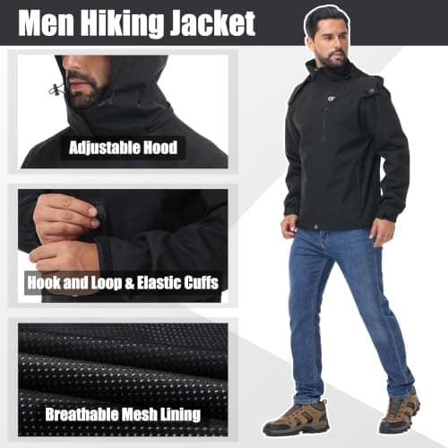 yuyangdpb Mens Waterproof Jacket Lightweight Hooded Raincoat — view 6