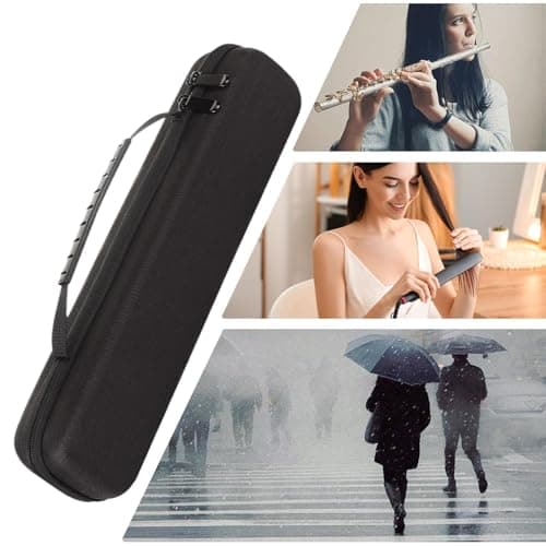 Flute Carrying Case - EVA High Density Shock Resistant Pouch - Travel Case for Curling Iron with Zipper, for Music Enthusiasts, Flute, Women, Travellers — view 4
