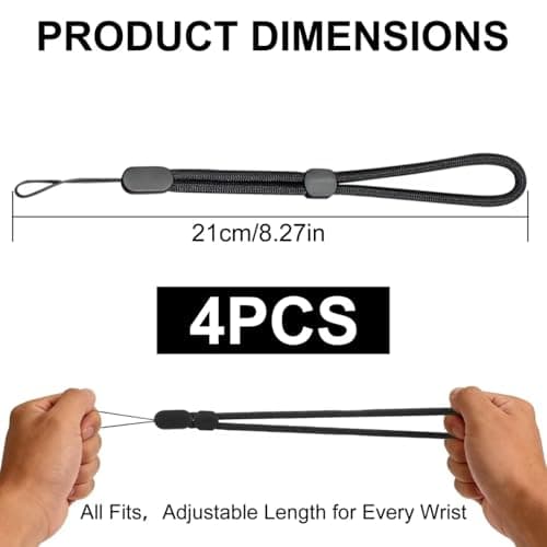 KDRNXVAL 4 Pcs Adjustable Wrist Lanyard Straps, Hand Wrist Loop With Strong Cord And Secure Clip, Anti-Loss Wrist Straps For Phone, Camera, Keys And USB For Daily Carry — view 2