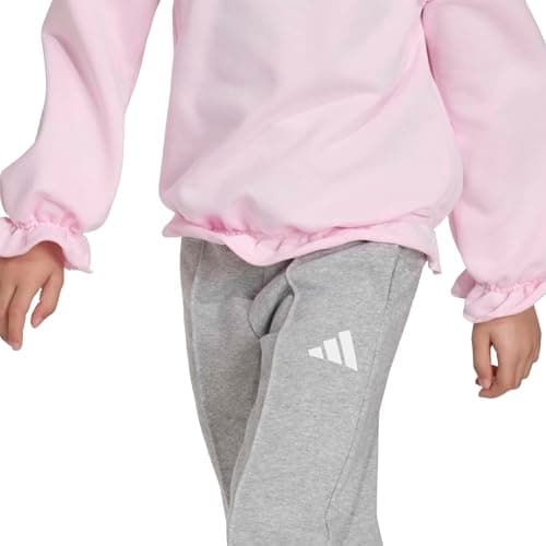 adidas Girl's Seasonals Ruffles Sweatset Little Girls Track_Suit, clear pink/white, 3-4 Years — view 5