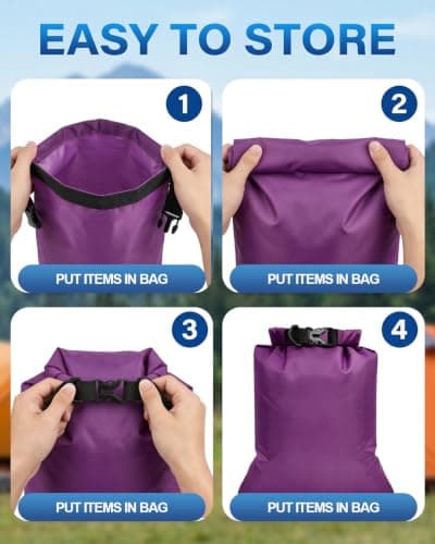 MOXTOYU 12 Pack Dry Bags Waterproof, Dry Bag Set with Organiser Storage Bags for Camping Hiking Fishing Cycling Outdoor Travel Dry Sack — view 4