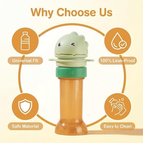 3Pack Water Bottle Spout Conversion Cap with Straw,Universal 2-in-1 Spill Proof Drink Converter, Reusable Leak-Proof Sippy Spout Adapter for Bottles, BPA Free, Portable, for Travel & Outdoor — view 2