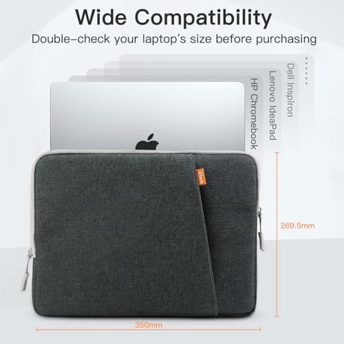 JETech Laptop Sleeve for 14-Inch Devices, Dark Grey — view 2