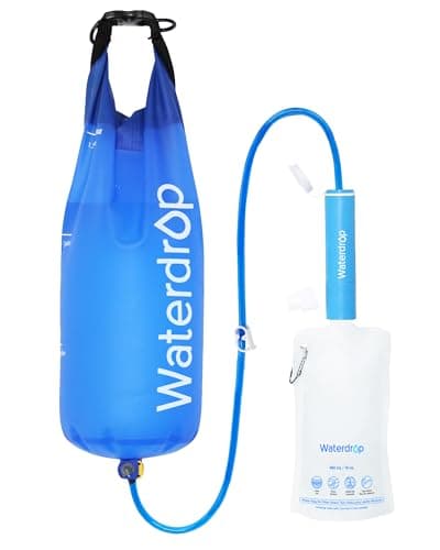 Waterdrop Water Filter Straw for Camping with Gravity Water Bag, Blue