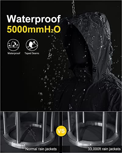 33,000ft Mens Waterproof Jackets Outdoor Windproof Lightweight Rain Jacket — view 3