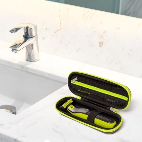 Nincha Travel Case Compatible with Philips Hybrid Electric Trimmer and Shaver, Face + Body Groomer QP2724/90, QP2834/70, QP1924/70, QP6531/70, Hard Carrying Case, Portable Bag, Black&Limegreen — view 6