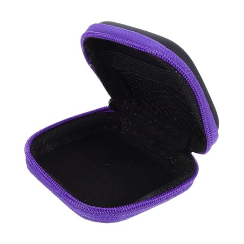 KICHOUSE Mini Headphone Storage Box Hard Water-Resistant Carrying Case with Mesh Pocket for Earphones Usb Cables and Small Accessories Compact Portable Travel Earbud Pouch — view 5