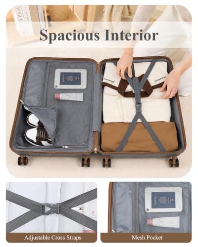 Kono Medium Suitcase 24 Inch, Durable Checked Luggage for Holiday Travel — view 6