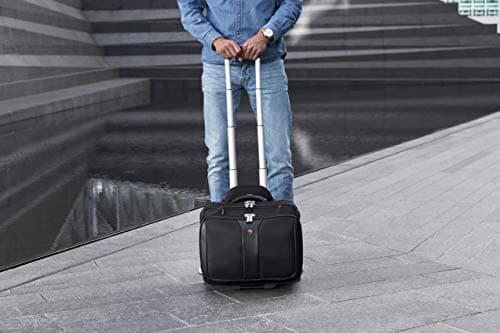 Wenger 600662 Patriot 17 Inch 2-Piece Business Wheeled Laptop Briefcase, Padded Laptop Compartment with Matching 15.4 Inch Laptop Case in Black (25 Litre) — view 6