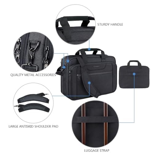 KROSER Laptop Bag Expandable Laptop Briefcase Fits Up to 17.3 Inch Laptop — view 6